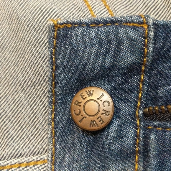 #706J. CREW 10" High Rise Skinny Women's Jeans with Raw Hem. Medium Wash. 30 - Picture 5 of 10